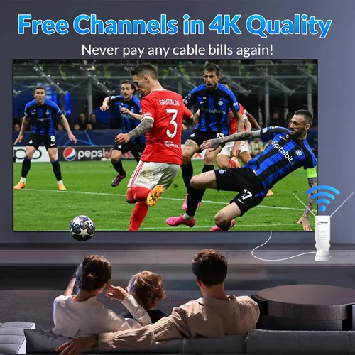 Miniatura 5 de HIDB Antena de TV – Antena de TV con orejas de conejo, antenas de TV para canales locales, Ultra HD 4K/1080p, UHF/VHF funciona con todos