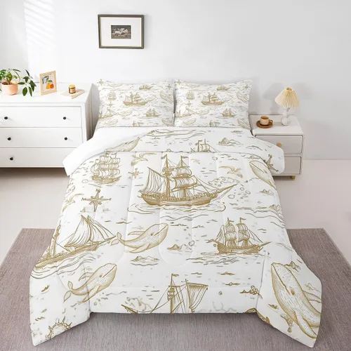 Miniatura 17 de Octopus - Juego de edredón para niños, tamaño matrimonial, nubes oscuras, olas del océano, juego de ropa de cama retro trippy decoración de Rojo