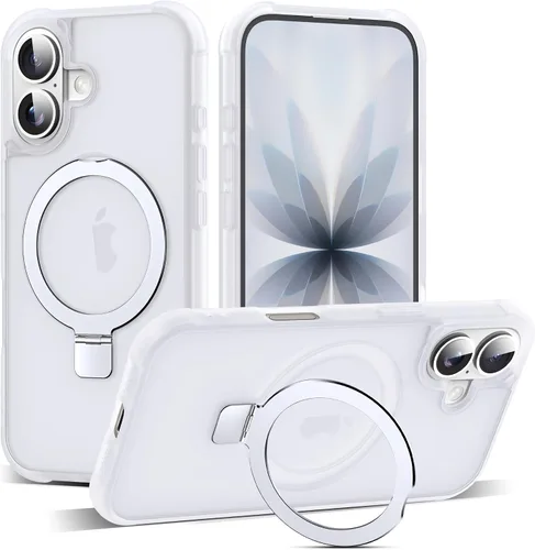 Miniatura 165 de SKYLMW – Funda compatible con iPhone 12 Pro Max y iPhone 13 Pro Max con soporte magnético invisible tipo anillo, fundas translúcidas para teléfonos