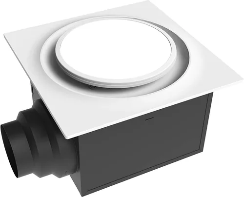 Aero Pure ABF80 L6 W ABF80L6 Ventilador de ventilación de baño silencioso de 80 CFM con luz LED / luz nocturna, certificado Energy Star, blanco