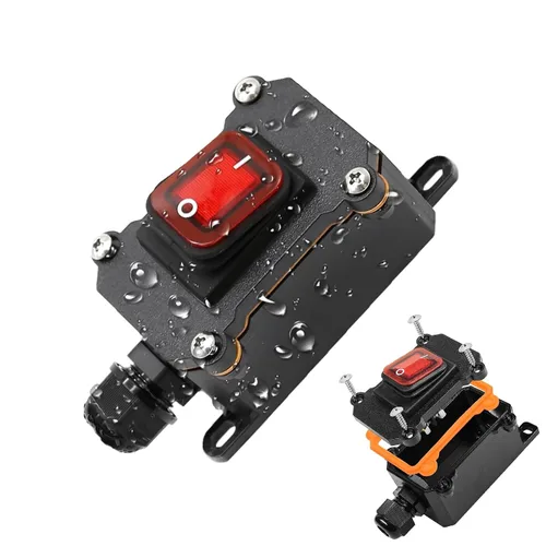 Miniatura 9 de Interruptor de línea de 12V IP67 impermeable, interruptor de palanca de encendido/apagado de 20A para exteriores, CC 12V-24V con botón basculante
