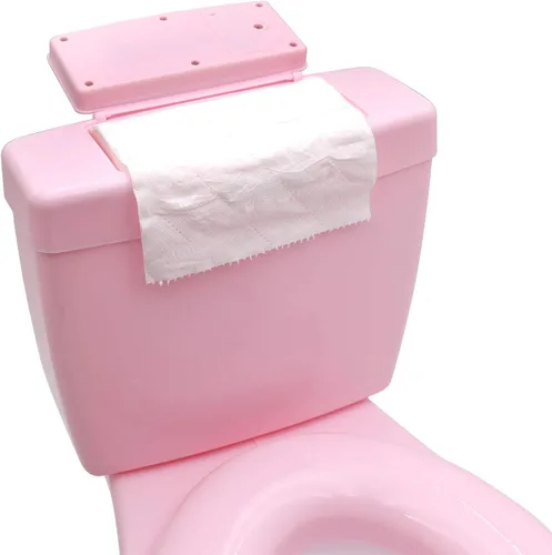 Miniatura 6 de Inodoro clásico portátil rosa realista para niños pequeños con sonido de descarga para silla de bebé asiento infantil [P/N: ET-BABY004-PINK]