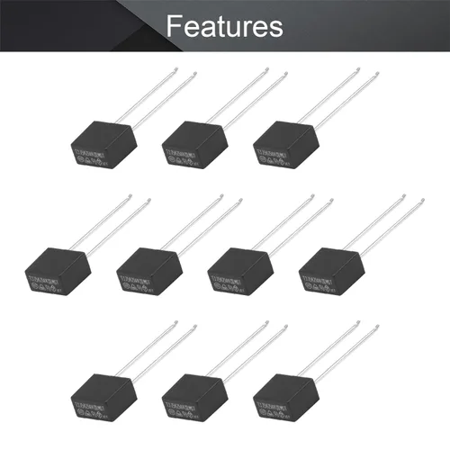 Miniatura 5 de Fielect 30 unids DIP montado en miniatura cuadrado lento golpe micro fusible instrumento eléctrico fusible 2.5A 250V negro