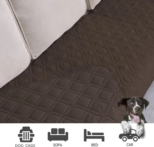 Miniatura 4 de Ameritex Manta Impermeable Reversible Cubierta de Cama para Perros Manta para Mascotas para Muebles Cama Sofá Sillón Chocolate