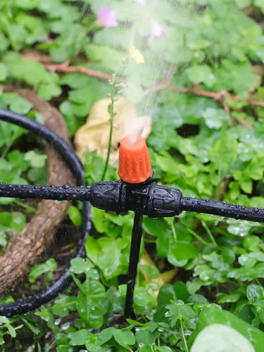 Miniatura 6 de Kalolary - 30 boquillas atomizadoras ajustables de tres vías de 1/4 pulgadas, goteros de riego con micro pulverizador de bloqueo de emisores