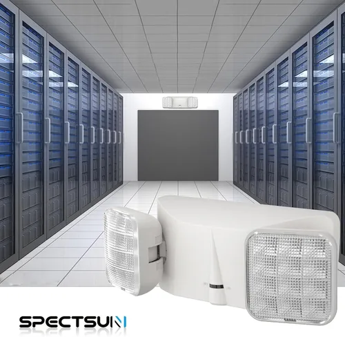 Miniatura 2 de SPECTSUN - Paquete de 2 luces LED de emergencia blancas, luz LED de emergencia de cabeza cuadrada ajustable con batería, luz de emergencia