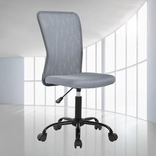 Miniatura 8 de Silla de oficina ergonómica para computadora con lumbar ajustable, silla de escritorio sin brazos, giratoria de malla giratoria con respaldo medio