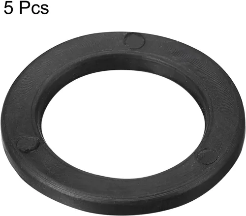 Miniatura 3 de uxcell Arandela de mancuernas, 5 arandelas de goma planas de 0.98 pulgadas x 1.18 pulgadas x 0.18 pulgadas para mancuernas de barra, color negro