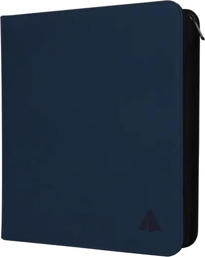 Carpeta de tarjetas coleccionables con 9 bolsillos para 1404 tarjetas, tarjetero de metal con anilla en D con 78 páginas transparentes de doble Azul