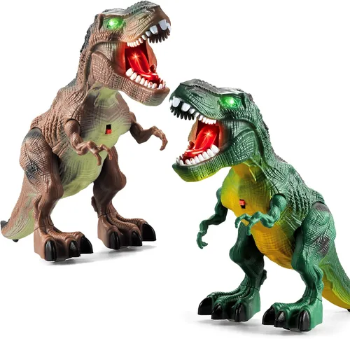 Miniatura 8 de Juguetes de dinosaurio para niños de 3 a 5 años, juguete eléctrico de dinosaurio caminante con respiración de fuego, espray de niebla y sonidos
