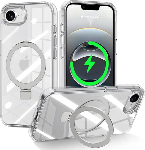 Miniatura 19 de CHAOFEnG Funda magnética compatible con iPhone 11 con soporte, prueba de caídas de grado militar, compatible con imán, anillo translúcido, parte
