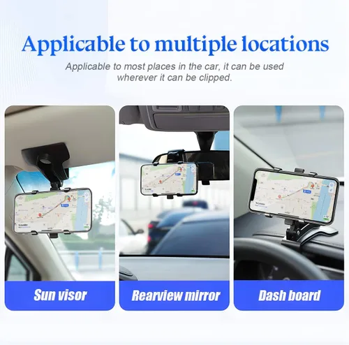Miniatura 5 de zipelo Soporte para Teléfono de Coche, Soporte de Teléfono Celular de ABS para Auto, Soporte de Teléfono Celular de Salpicadero de 1400 Grados