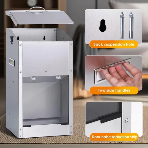 Miniatura 6 de Comedero automático para perros de raza grande, dispensador automático de alimentos para perros de 25 libras, de acero inoxidable de gran capacidad