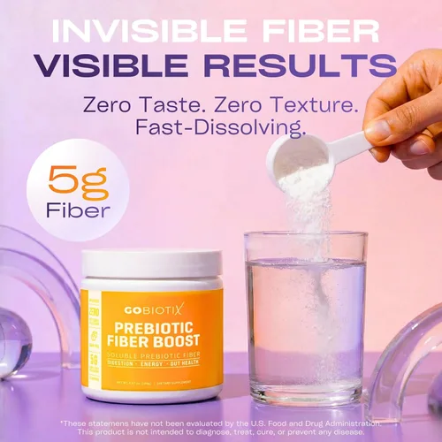 Miniatura 2 de GoBiotix Paquete de 2 polvos de refuerzo de fibra prebiótica Ayuda a un intestino saludable + regularidad digestiva, alivia el gas, suplemento
