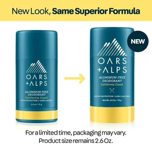 Miniatura 9 de Oars + Alps Desodorante sin aluminio para hombres y mujeres, dermatológicamente probado y fabricado con ingredientes limpios, tamaño de viaje, Costa