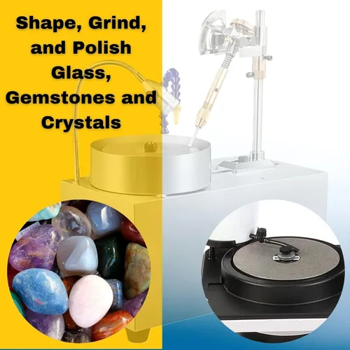 Miniatura 2 de Drilax Disco de regazo plano de diamante de 8 pulgadas Grano 100, orificio de eje de 1/2 pulgada para rectificado lapidario, modelado de piedra