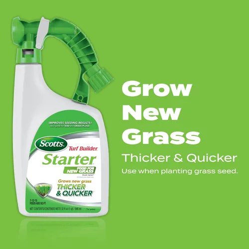 Miniatura 2 de Scotts Turf Builder - Alimento de inicio para césped nuevo listo para rociar, uso en césped recién sembrado o después de instalar césped, para todo