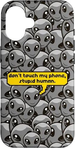Miniatura 31 de Funda para iPhone 13 Pro Alien Dont Touch My Phone Stupid Human Funny Space Lover Case