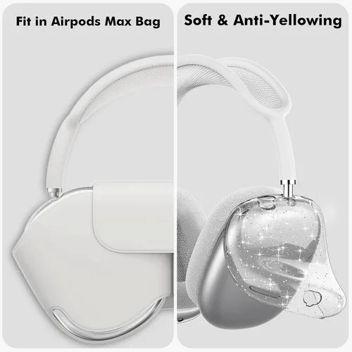 Miniatura 5 de NIUTRENDZ Funda Transparente para AirPods Max Funda Cubierta de TPU Suave Protectora Cubiertas para Auriculares Accesorios【Anti-Huellas Dactilares