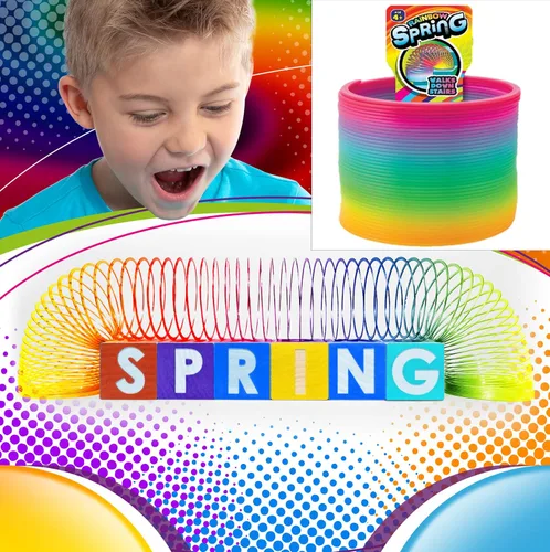Miniatura 6 de JA-RU Big Rainbow Spring Toys for Kids (3 unidades) - Juguete clásico de resorte helicoidal de plástico Juguetes para ansiedad para aliviar