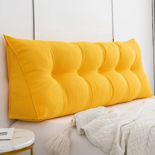 Miniatura 9 de Almohada triangular para cabecero, respaldo grande, cojín de soporte de cuña, almohada lumbar para cama de día, litera, dormitorio con funda Beige