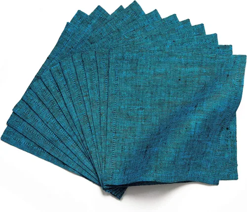 Miniatura 11 de Solino Home Servilletas de cóctel de lino negro Chambray de 6 x 6 pulgadas, servilletas de tela de lino 100% puro, juego de 12 servilletas cuadradas