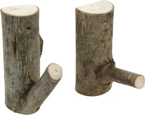 Miniatura 11 de 4 ganchos de pared de madera real con ramas de árbol de granja, rústico decorativo de madera con tronco de corteza de grosor de 0.8 in a 1.2 in