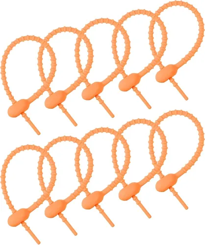 Miniatura 8 de MECCANIXITY Paquete de 12 bridas de silicona reutilizables de 7 pulgadas para el hogar, oficina, cocina, organizador de bolsas de alimentos, gestión