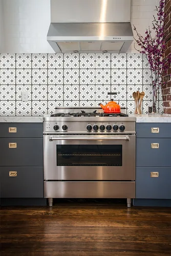 Miniatura 6 de Mi Alma calcomanías para azulejos en blanco y negro para despegar y pegar calcomanías de azulejos, 24 unidades, para azulejos de baño y cocina