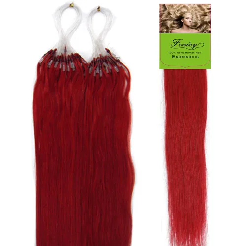 Miniatura 12 de Extensiones de cabello humano Remy, cuentas de micro anillo, punta de bucle, 100S AAAAAA (16 pulgadas, 0.01 oz/s, 10 marrón ceniza)