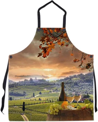 P.S. I Love Italy Chianti Tuscany - Delantal italiano con peto fresco y lindo para hombres y mujeres