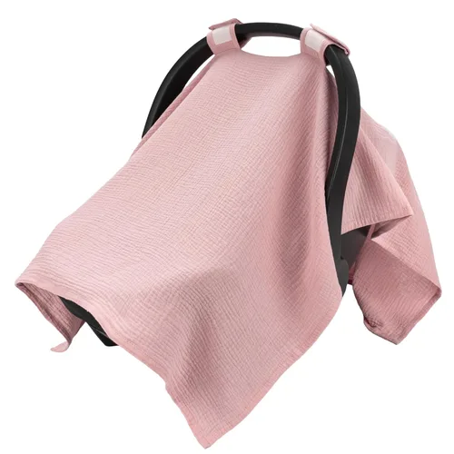 SERAPHY Funda de Asiento de Coche 100% Algodón Muslin para Bebé, Fundas Universales para Asiento de Coche, Toldo Respirable para Asiento de Coche