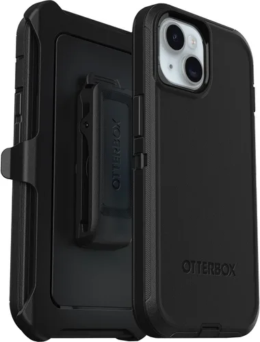 Miniatura 6 de OtterBox Funda para iPhone 15, iPhone 14 y iPhone 13 Defender Series, color negro, sin pantalla, resistente y duradera, con protección de puerto