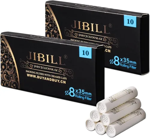 Filtros de tubo de 0.315 pulgadas con tapas de cerámica, filtros de papel de carbón activado que se adaptan a la mayoría de las tuberías de tabaco