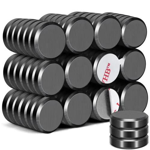 Miniatura 7 de DIYMAG Imanes Fuertes 140 Piezas 0.6x0.12 Pulgadas Imán de Nevera Refrigerador para Manualidades con Respaldo Adhesivo Magnético Pequeño Botón Negro