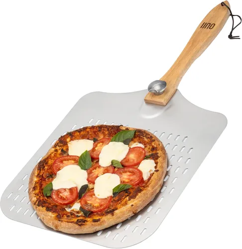 Miniatura 12 de Pala de Pizza de Aluminio Metal - 12 x 14 Pulgadas. Espátula de Pizza para Horno con Mango de Madera Plegable. Herramientas Accesorios para Horno