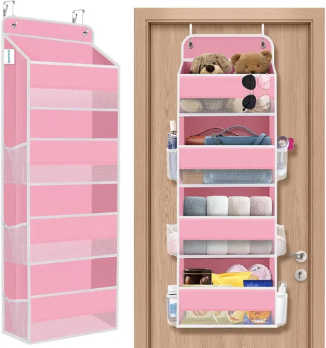Miniatura 29 de SpaceHacks Paquete de 1 Organizador Sobre la Puerta, Organizador de Almacenamiento Colgante con Ventana Transparente, 40 lb Ultra Resistente Gris