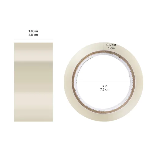 Miniatura 5 de Amazon Basics Cinta de embalaje, 1.88 pulgadas x 72.2 yardas, 1.8 mil de grosor (12 rollos), transparente, ideal para embalaje, envío, mudanza