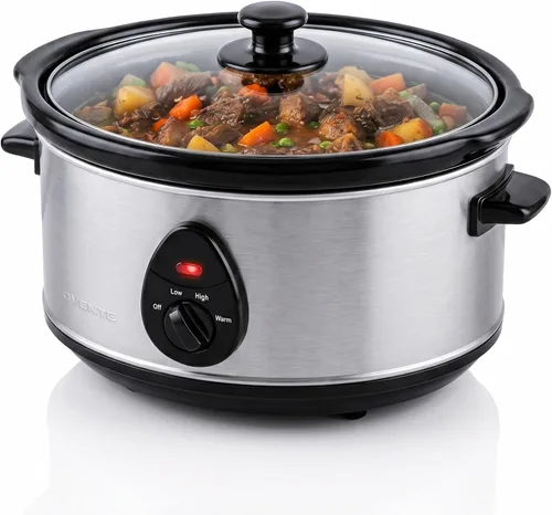 Miniatura 9 de OVENTE Doble olla de cocción lenta, servidor de buffet y calentador con dos ollas de cerámica extraíbles de 1.5 cuartos de galón, control
