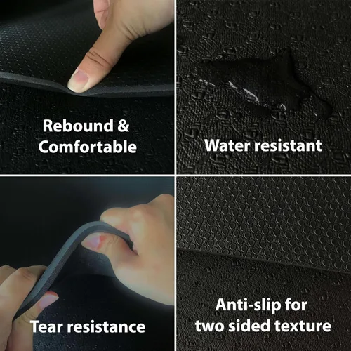 Miniatura 4 de Tapete de yoga para ejercicios extra grueso con correa - 2/5 pulgadas (10 mm), tapete antideslizante para entrenamiento de yoga, pilates y Negro
