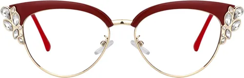 Miniatura 9 de VOOGLAM Lentes de bloqueo de luz azul de ojo de gato para mujer con cristal, lentes elegantes negros anti UV luz azul fatiga ocular