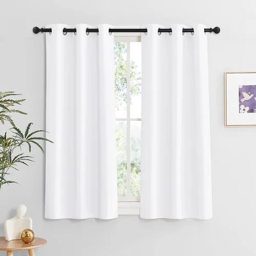 Miniatura 59 de RYB HOME Cortinas opacas de cocina de 36 pulgadas de largo, tratamiento de privacidad para ventanas pequeñas, aislamiento térmico, telón de fondo