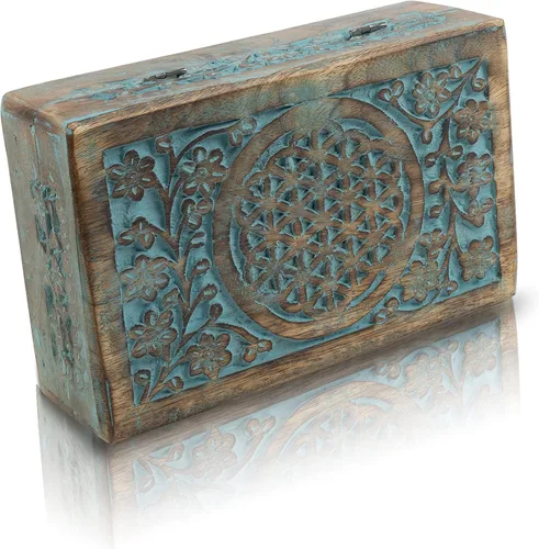 Miniatura 5 de Grandes ideas de regalo de cumpleaños, caja de joyería decorativa de madera hecha a mano, organizador de joyas, caja de recuerdos, cofre del tesoro