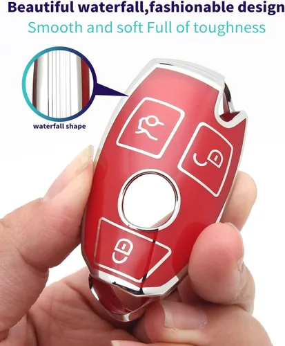 Miniatura 3 de Adecuado para llaves Mercedes Benz. Funda de llave de TPU suave avanzada es compatible con CLS CLK AMG CLK GLC GLE GLS ML SL SLK A C E R S G Llave