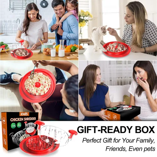 Miniatura 8 de Trituradora de pollo, trituradora de pollo grande de 11 pulgadas, máquina para picar carne, sin BPA, fuerte antideslizante, apta para lavavajillas