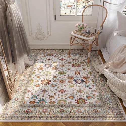 Miniatura 89 de Rugcomf Alfombra de pasillo de 2 x 6 pies, lavable, bohemio, suave, antideslizante, no desprende pelusa, lana sintética, estilo vintage para cocina