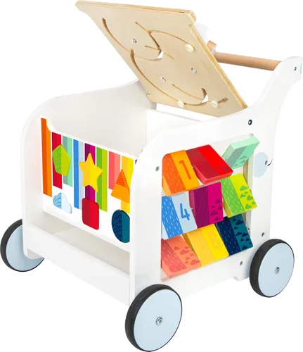 Miniatura 4 de Small Foot Wooden Toys - Andador de elefante dulce prémium y centro de actividades 5 en 1 diseñado para niños pequeños de 12 meses en adelante
