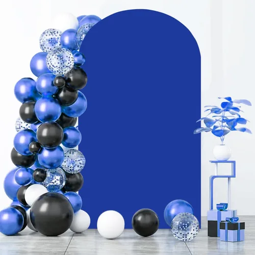 Miniatura 6 de FANPROMS Cubierta para Arco de Boda 6 Pies Azul Polvoriento Cubierta de Fondo de Arco Chiara Spandex Cubiertas de Arco Tela Elástica para Marco