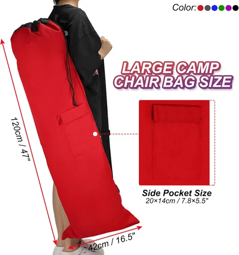 Miniatura 2 de PATIKIL Bolsa de repuesto para silla de campamento de 47 pulgadas, bolsa plegable para silla de campamento 900D, bolsa de transporte Oxford de boca