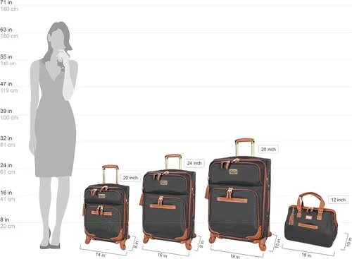 Miniatura 7 de Steve Madden Designer Luggage Collection - Bolsa expandible de 28 pulgadas para hombres y mujeres, maleta duradera y ligera a cuadros con ruedas